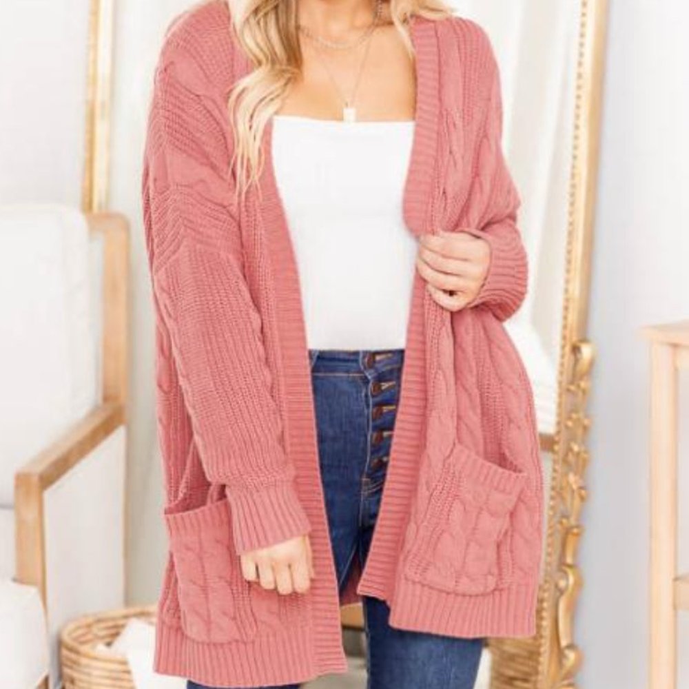Pink Lily Oversized Cardigan